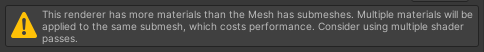 mesh renderer too many materials