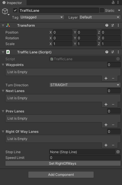 traffic lane configuration