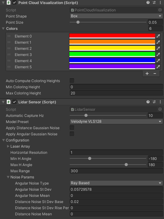 lidar sensor configuration example