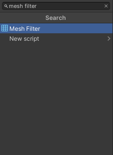 mesh filter add component