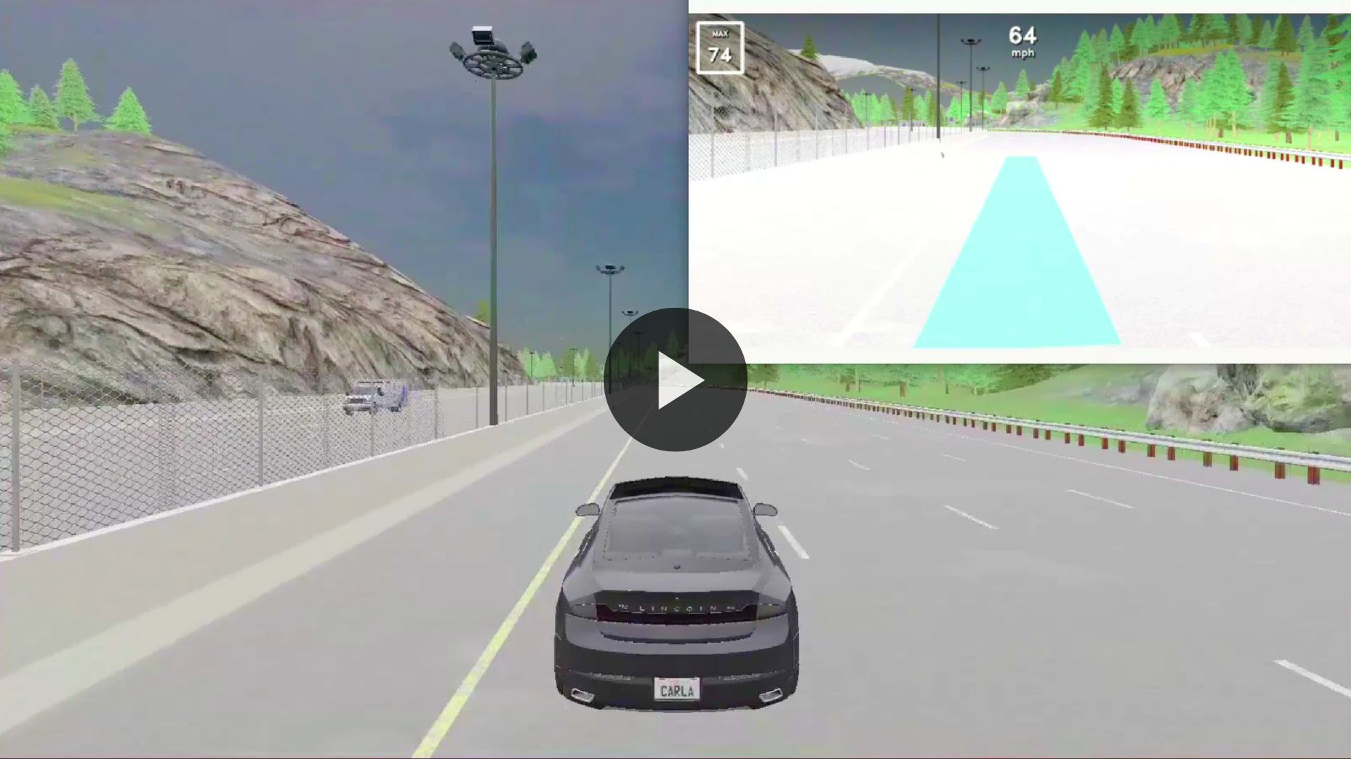 Vision Pilot driving in the CARLA simulator